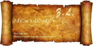 Zám Lázár névjegykártya